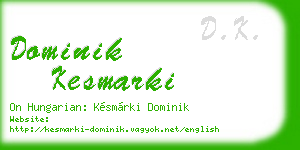 dominik kesmarki business card