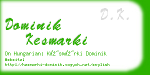 dominik kesmarki business card